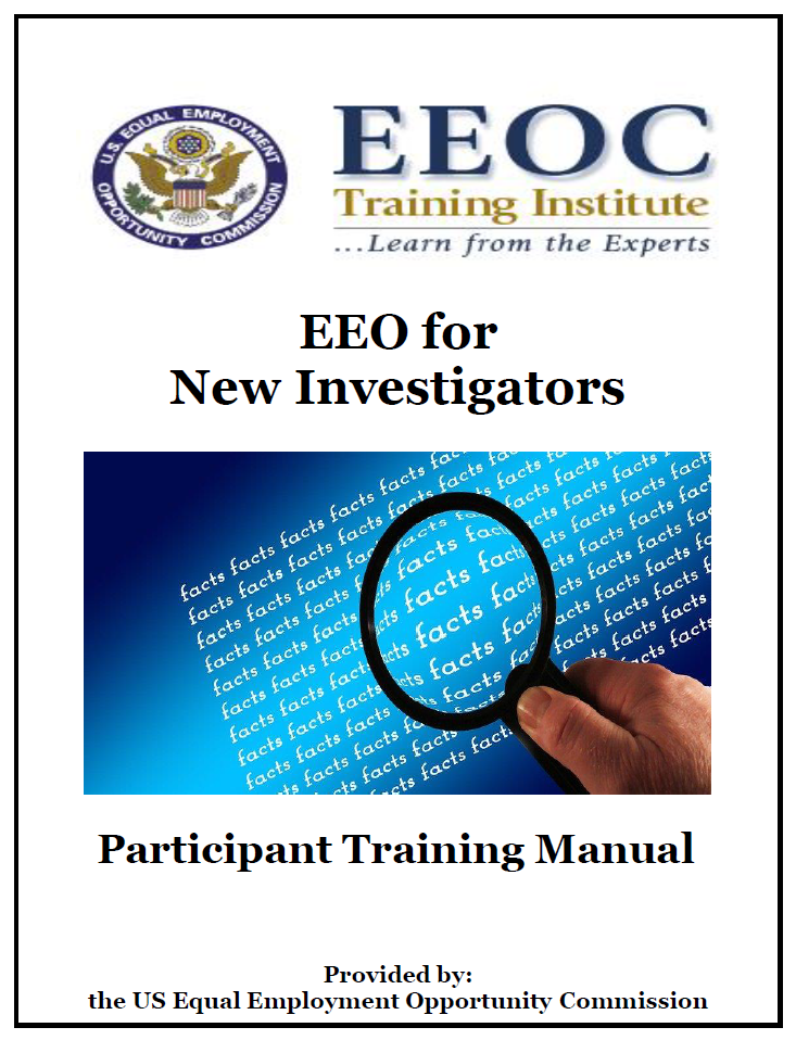 EEO Training for New Investigators Participant Training Manual